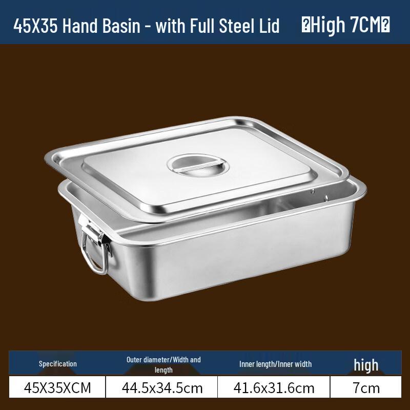 Anditai Stainless Steel Multi-Purpose Square Pan with Lid