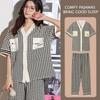 Year's three-piece pajamas women's summer new fine imitation cotton round neck short-sleeved high-end loungewear set spring and autumn