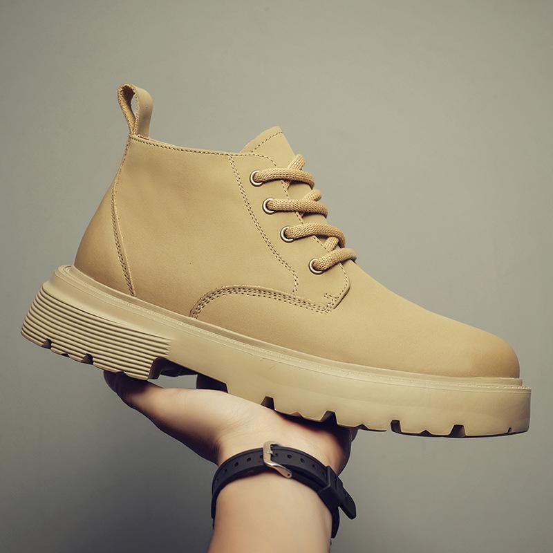 Men's real cowhide Martin boots men's 2025 new autumn boots men's high-top tooling shoes