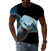 Summer Round Neck 3D Patterns of Snakes In Various Colors Print Top Fashionable Casual Short Sleeved Men's T-shirts