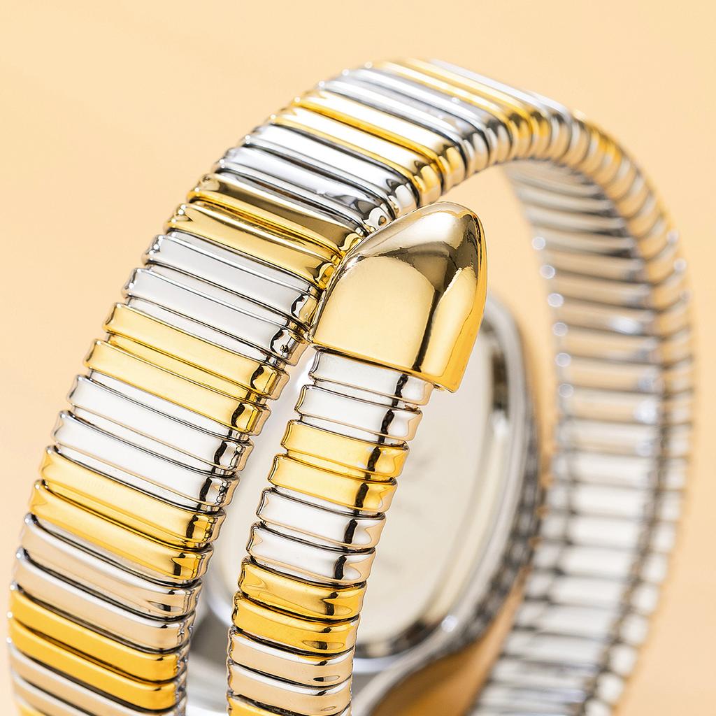 MISSFOX Classic Snake Shape Watch for Women Gold Silver Scaleable Bracelet Womens Watches Quartz Ladies Wristwatch