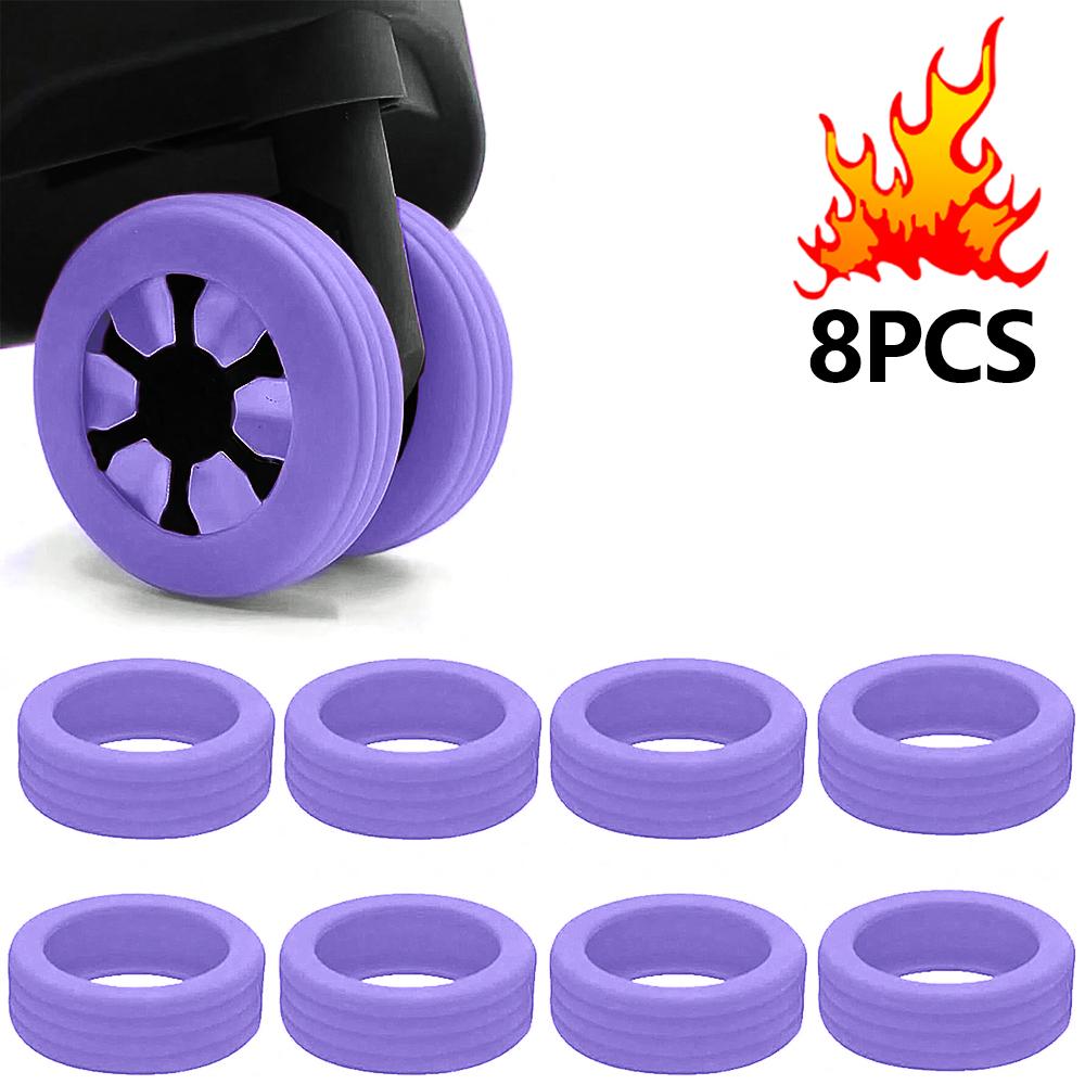 8PCS/Set Silicone Luggage Wheels Protector with Silent Sound Reduce Wheel Wear Suitcase Wheels Protection Cover.-zmt