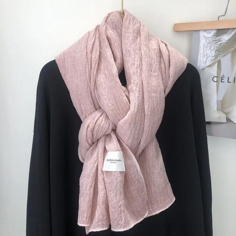 Tie-Dye Scarf Four Seasons Multi-Functional Travel Versatile Solid Color Literary And Artistic Style Japanese Shawl