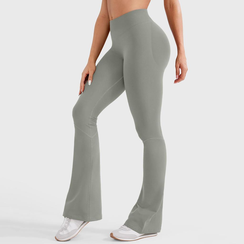 Women's Minied Flared Leggings, Hidden Tight-fitting Pants, Seamless Workout Butt-lifting Compression Flared Pants