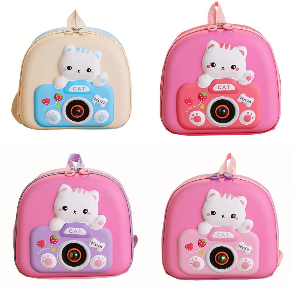 Kitten Cartoon Printed Backpack Lightweight Breathable Children Schoolbag