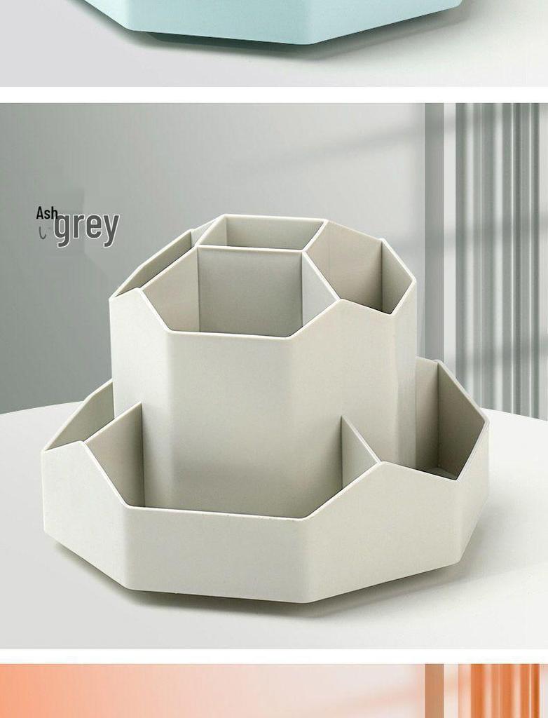 Nine-Grid Rotating Pen Holder, Upgraded Large Capacity, High-End Desktop Organizer, Multifunctional Luxury Storage Box
