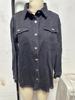 Women's Cross-Border Washed Denim Shirt Jacket - European & American Autumn/Winter Street Style with Frayed Hem