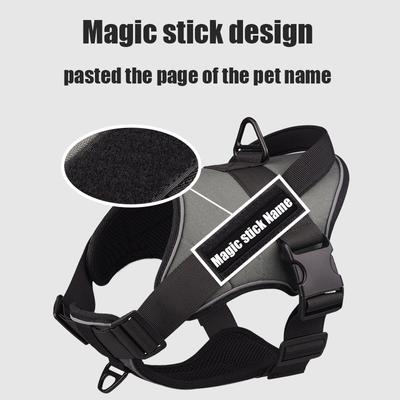 Dog Harness No Pull Reflective Breathable Adjustable Pet Harness For Dog Vest Pasted Pet Name Outdoor Walking Dog Collar Strap