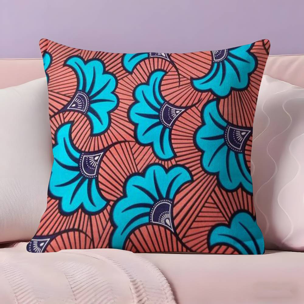 African Style Print Pillow Case  Ultra Soft Skin Friendly Fabric Cloud Like Comfort & Concealed Zipper