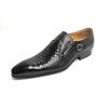 Fashion Fashion Trendy Leather Men Shoes Luxury Black Loafers Monk Style Handmade Casual Business For Males Sapatos Formais Masculinos