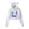 2023 Cartoon Anime Cat Ear Girls' Cropped Hoodie