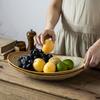 Retro Coarse Pottery Large Plate Japanese Boat Plate Household Fruit Plate Tableware Large Vegetable Plate Restaurant Plate Large Fish Plate