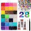 28 Grid 3/4/5mm Mixed Color Jelly/resin Drill Rhinestone Set DIY Clothing Nail Drill Phone Drill Glasses Drill Hat Drill, Etc