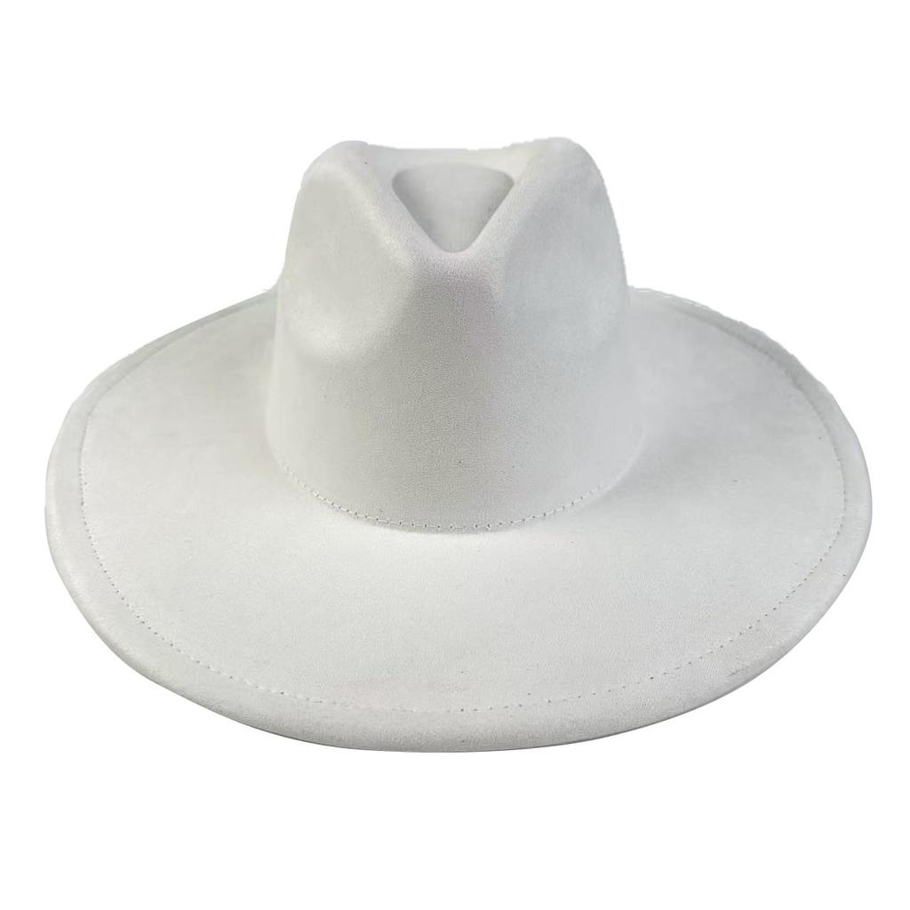 European And American Style New Big-Brimmed Suede Top Hat Fashionable Simple Top Hat Peach Heart Top Big-Brimmed Jazz Hat