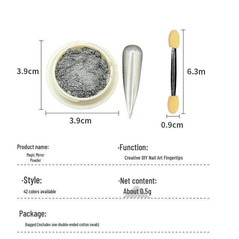 Nail Art Magic Ultra-Fine Glitter Laser Aurora Powder - Super Sparkle New Style Nail Decorations.
