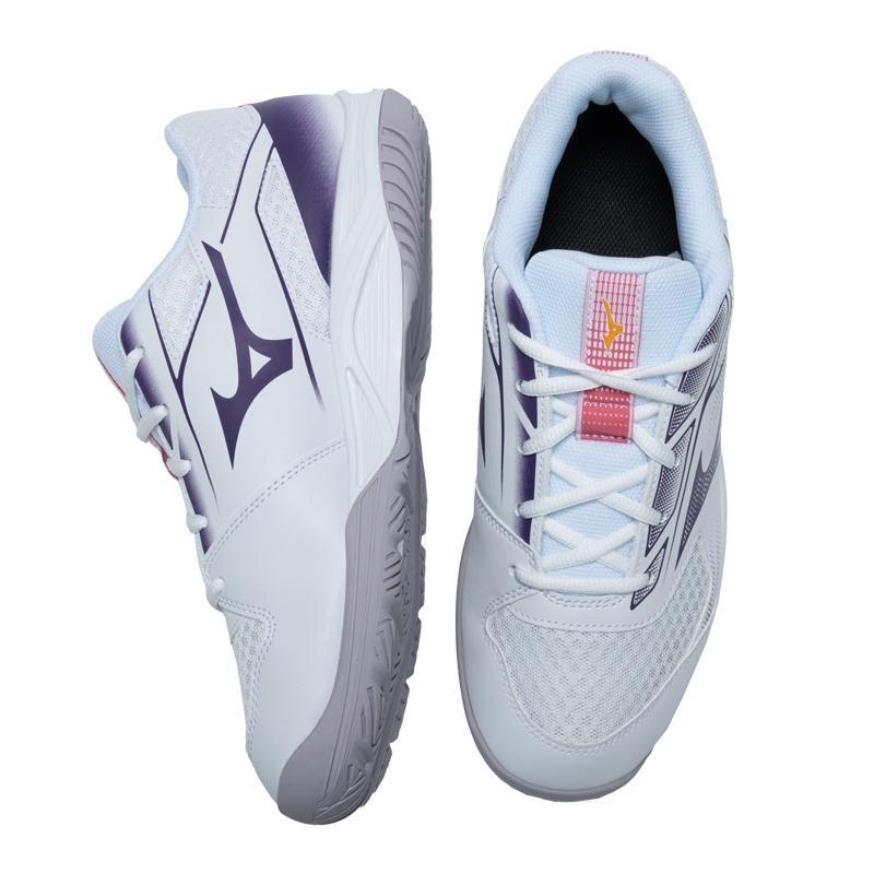 Mizuno CYCLONE SPEED 5 women's low-top comfy wear-resistant indoor training shoes white violet V1GC258035