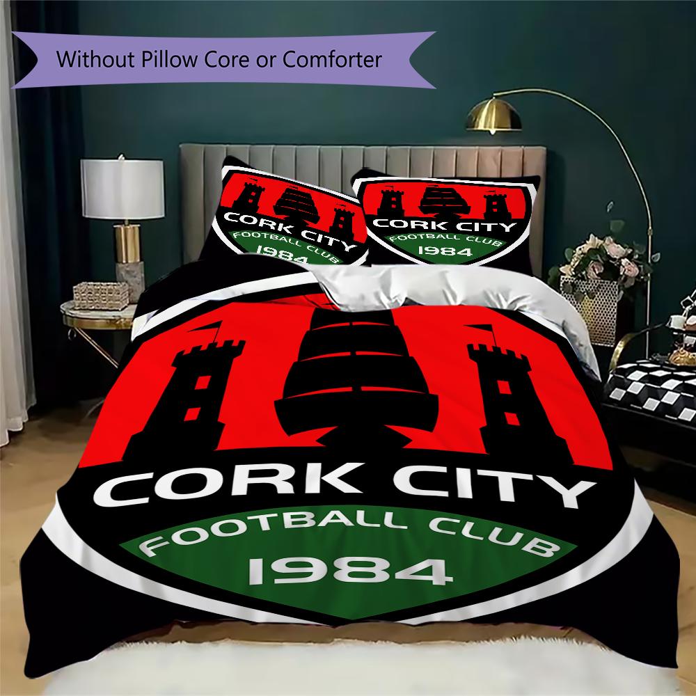 Cork City Fc Pattern Bedding Uilt Set Uilt Cover Pillowcase Home Decoration Birthday Gift (1 * Duvet Cover + 2 * Pillowcase Without Core)