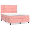 Lit avec matelas - Maison Exclusive - 140x200 cm - Velours rose - 2 places - Ressorts ensachés