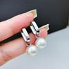 DIY Pearl Accessories S925 Sterling Silver Stud Earring Mounts for 9-15mm Pearls - Simple Style Ear Cuffs 22293