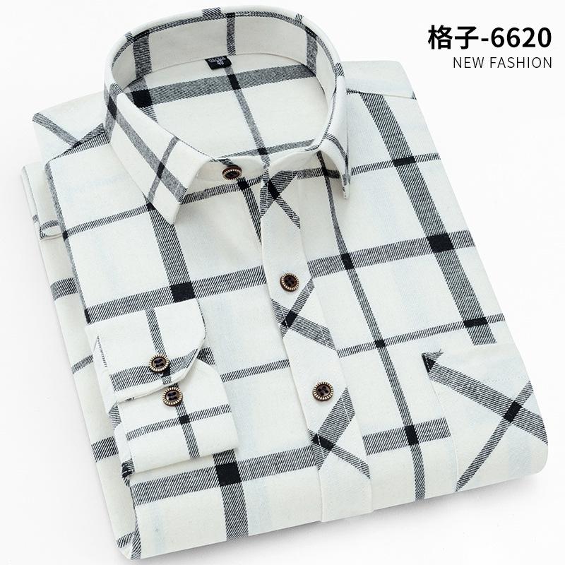 New Fashion Men's Plaid Shirts Long Sleeve Cotton Soft Regular-fit Single Pocket Comfortable Casual Flannel Shirts Male Clothing