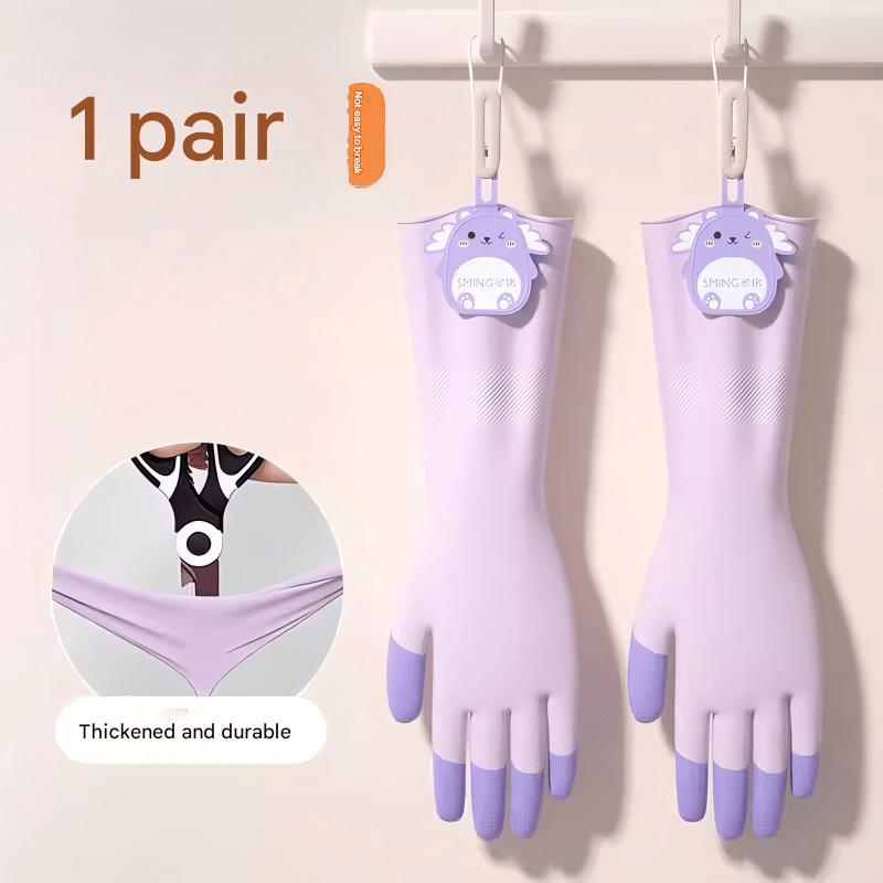 

Reusable Housework Gloves, Cute Cartoon Hangable Gloves, Multi-Color Cleaning Gloves for Dishwashing & Laundry S фиолетовый