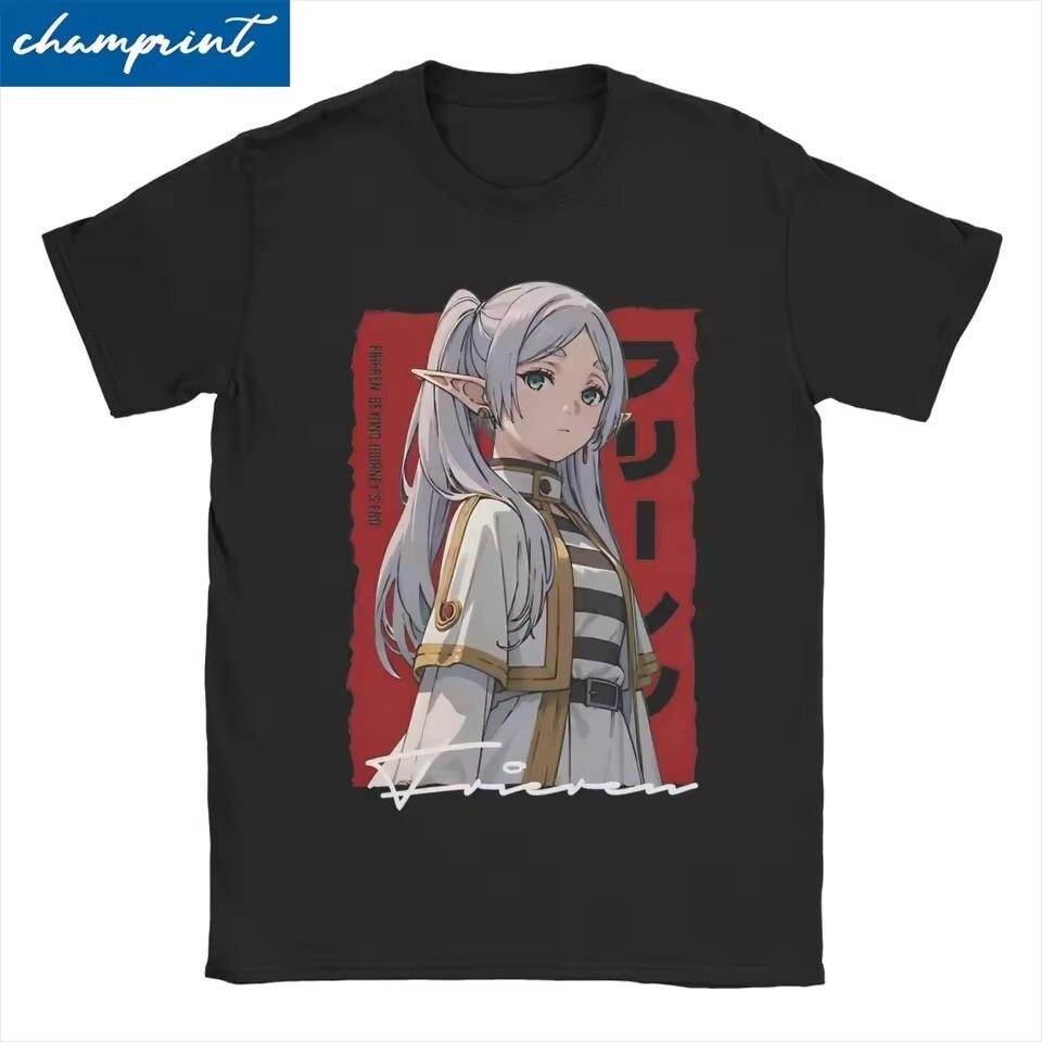 Women's Plus Size Cotton T-shirt Summer Casual Graphic Tee Short Sleeve Frieren The Slayer Graphic Tee Anime Manga Fan Bootleg Shirt S-5XL