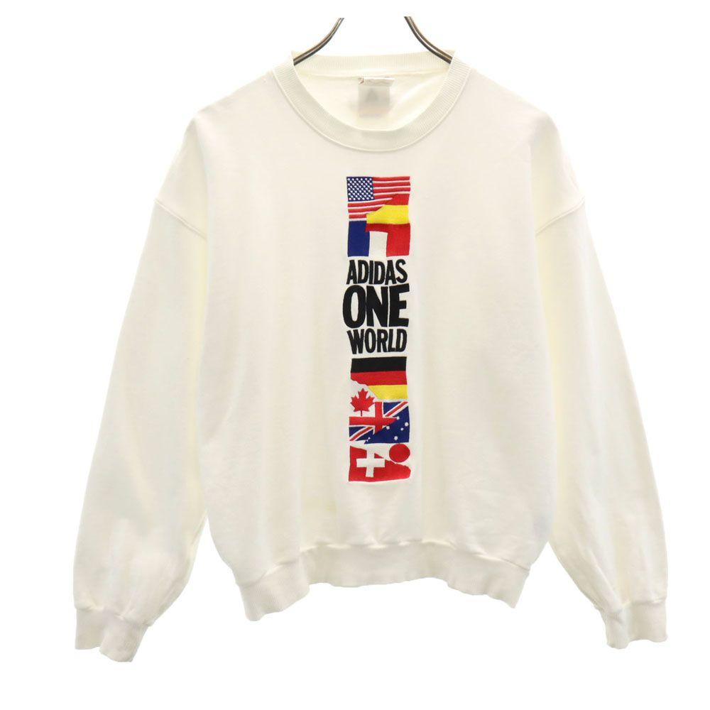 

adidas 80s Vintage made by Descente Long sleeve sweat trainer M white Men s Used