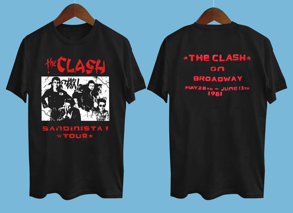 

Vintage 80#039;s The Clash Sandinista Tour Black All Size SOFT STYLE SHIRT S19 Unisex T-Shirt S