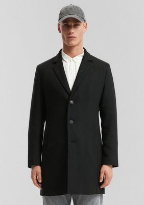 s.Oliver Coat with a Notch Collar In a Grey Wool Blend 2169059.98W0.