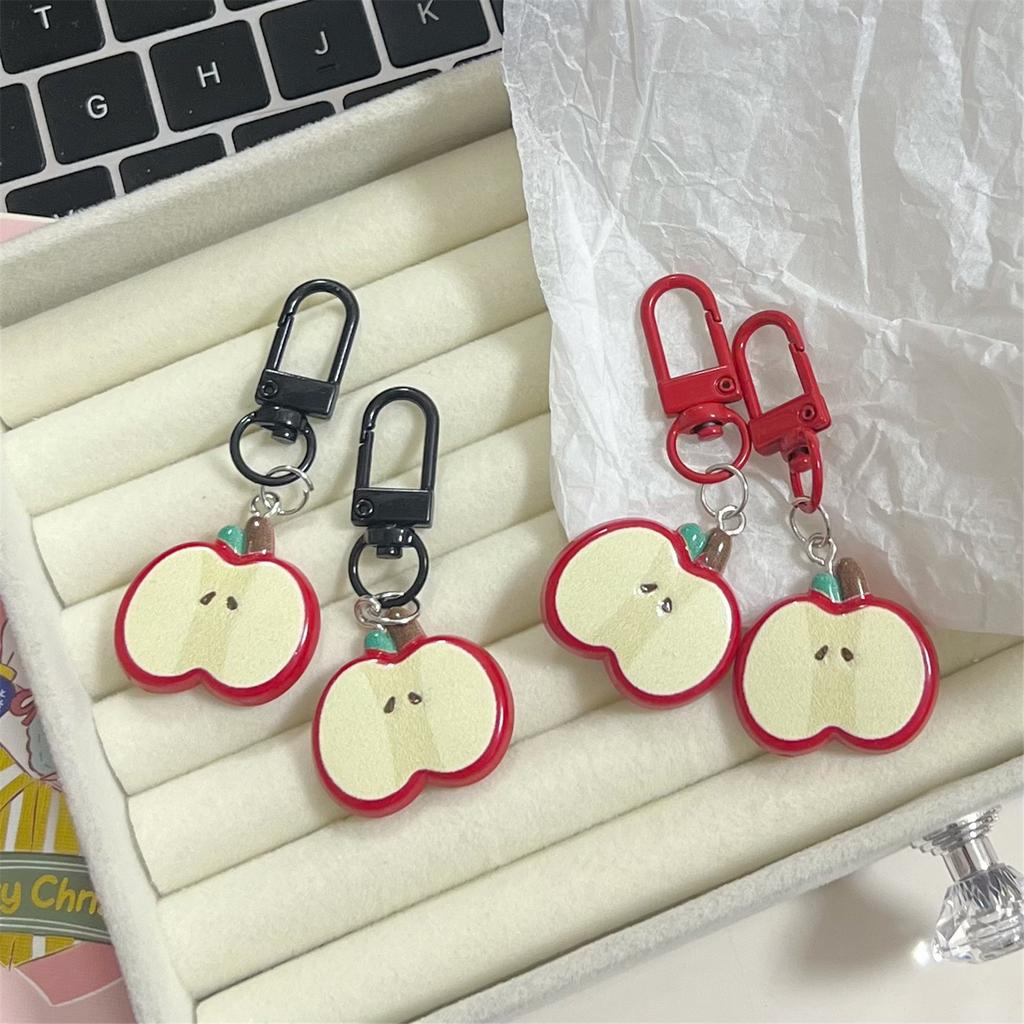 Charming Fruit Key Ornament Chic Fruit Pendant Key Holder Resin and Alloy Stylish Bag Pendant Decoration