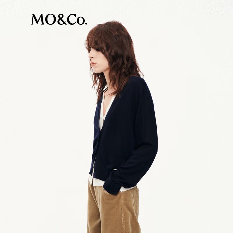 MO&Co. Pure Wool V-Neck Long Sleeve Sweater