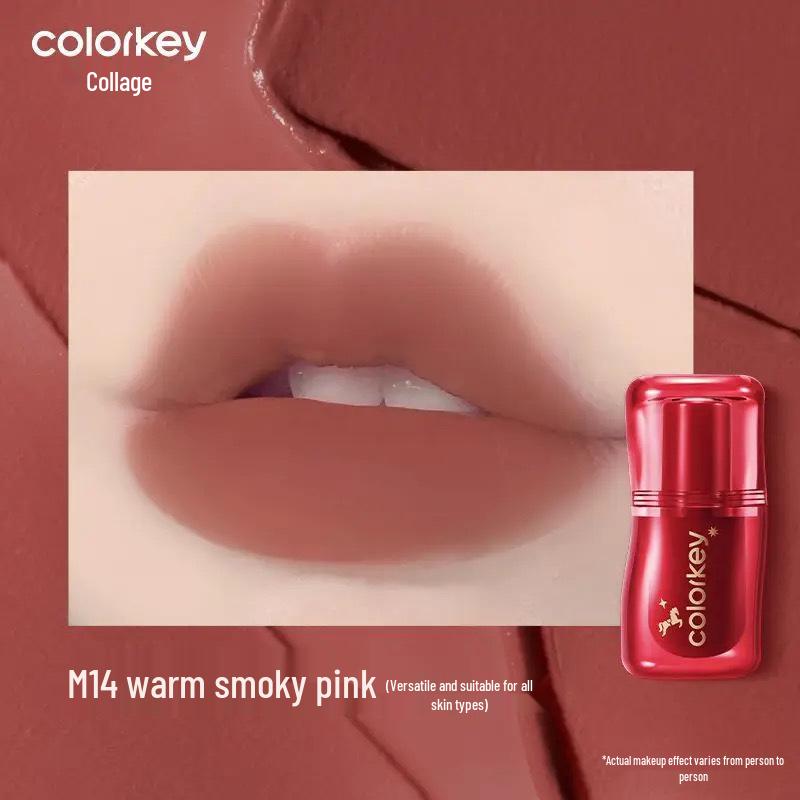 Colorkey Матовый вельветовый блеск для губ - Pinch Pinch Низкая насыщенность, Отбеливающий, Нежный, Стойкая помада