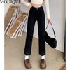 MODIQUE Frühling Übergröße Neue Damen Vintage Hohe Taille Elastische Gerade Lange Jeans Lady Basics Freizeithose