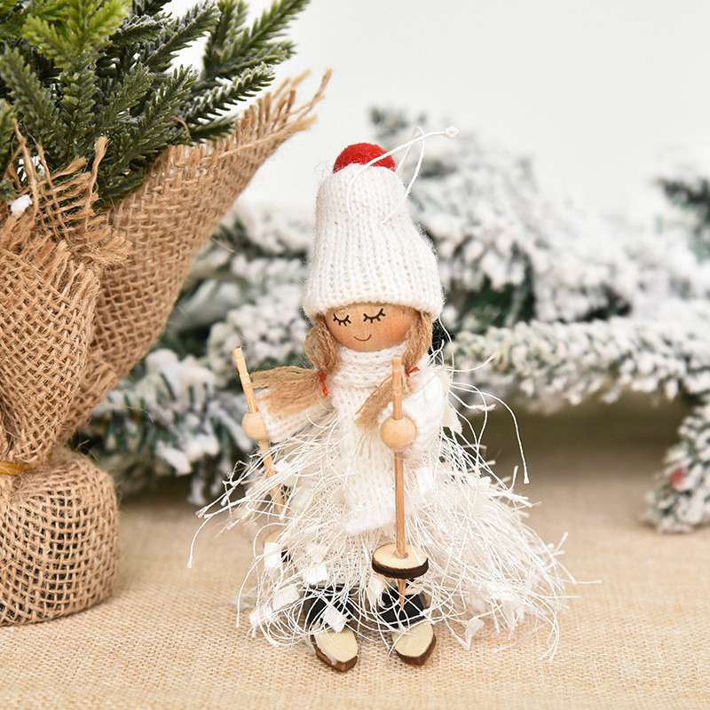 Home Decor Hanging Pendant Christmas Gift Decoration Ski Dolls Ornaments Cute