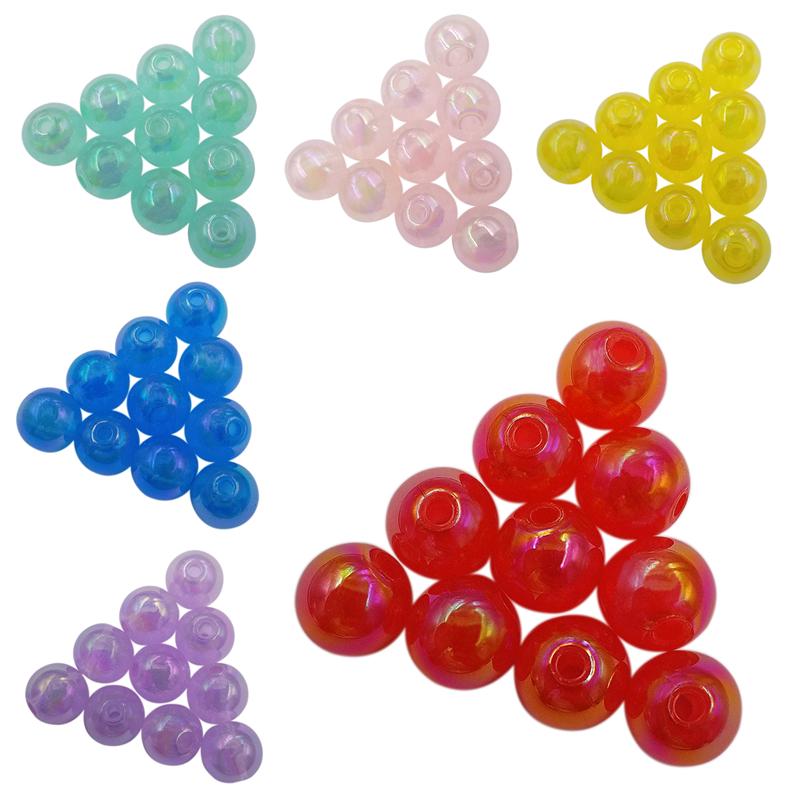 Pingente Criativo 20 Peças 10mm Contas Soltas Colar Pulseira DIY Fabricação de Joias Cor Doce Furo Único Atacado Acrílico Redondo Acessórios de Joalheria