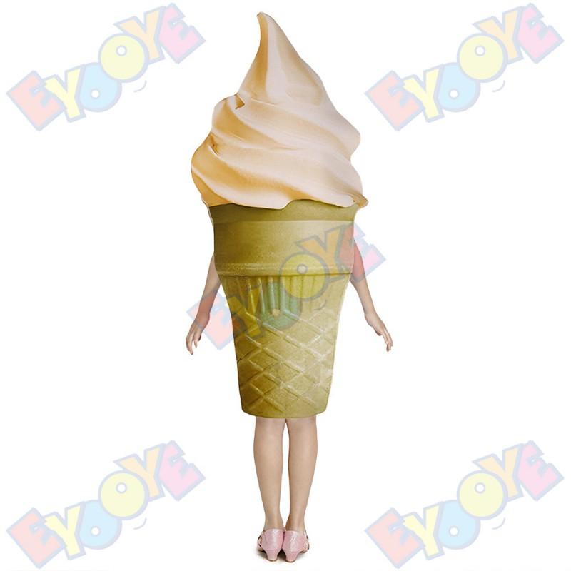 Unisex Ice Cream Cone Costume Kids Adults Halloween Party School Performance Family Fun Event Outfit