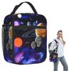 Zonnestelsel Ruimte Planeten Universum Geïsoleerde Lunchtas voor Vrouwen Kinderen Draagbare Voedseldozen Thermische Lunchbox Tote