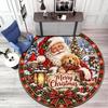 Cute Christmas Day Gift Bell Santa Claus Snowman Christmas Tree round rug Home Soft Decorative Anti slip Chair Mat Carpet Outdoor Floor Mat Carpet 109