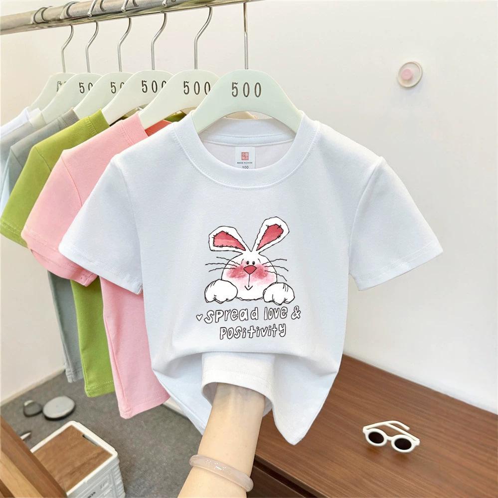Kids Cotton Cartoon T Shirt Summer Short Sleeve Top For Boys And Girls Breathable Comfortable Tee