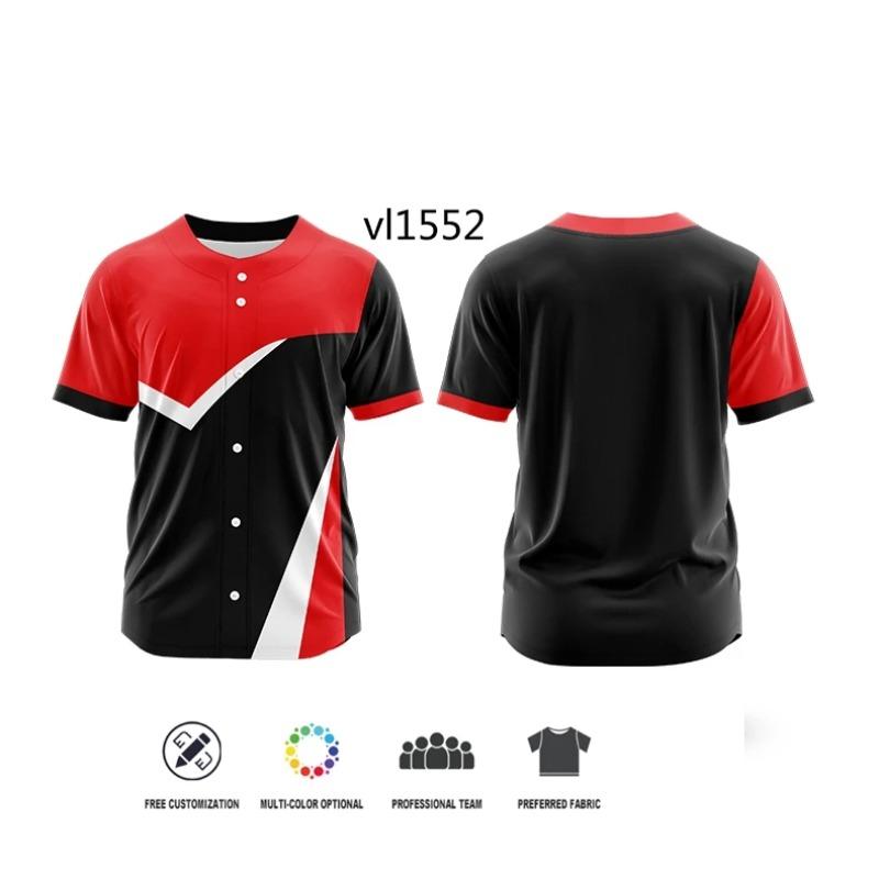 Men Button Sublimation Baseball Jersey Adults Custom Quick Dry Baseball Wear Uniforms Personal T-shirt Breathable Jersey TOP