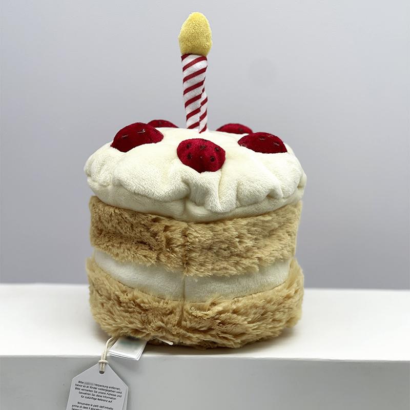 Cute Plush Birthday Cake Doll Soft Comforting Stuffed Toy Creative Gift For Kids And Girlfriend