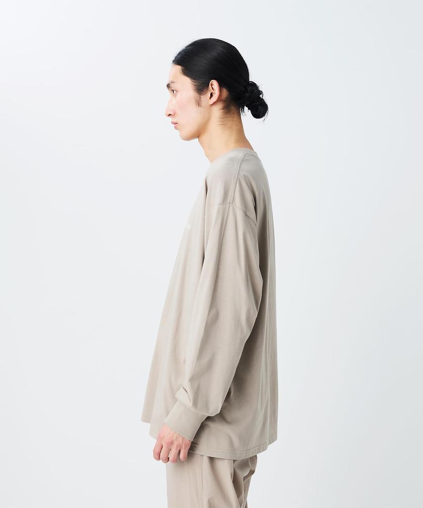 Soft Cotton Relaxed Logo T for Men and GREIGE M [Snow Peak] L/S TS-25AU010 Long-Sleeve T-Shirt Women,