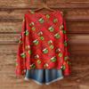 Women's Fashion Long Sleeve Christmas Snowman Snowflake Print Jacket Cardigan