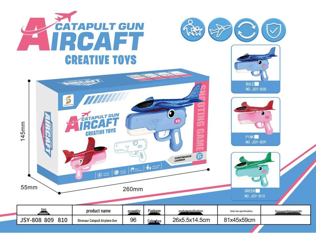 Cute Dinosaur Foam Airplane Gun - Outdoor Ejector Toy for Boys & Girls