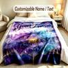 Floral Garden Theme Soft Blanket Personalized Custom Name Text Print Warm Blanket Home Sofa Bedroom Decor