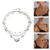 Elegant Irregular Heart Shaped Pendant Layering Pearls Necklace Alloy Jewelry For Women Fashion Accessories