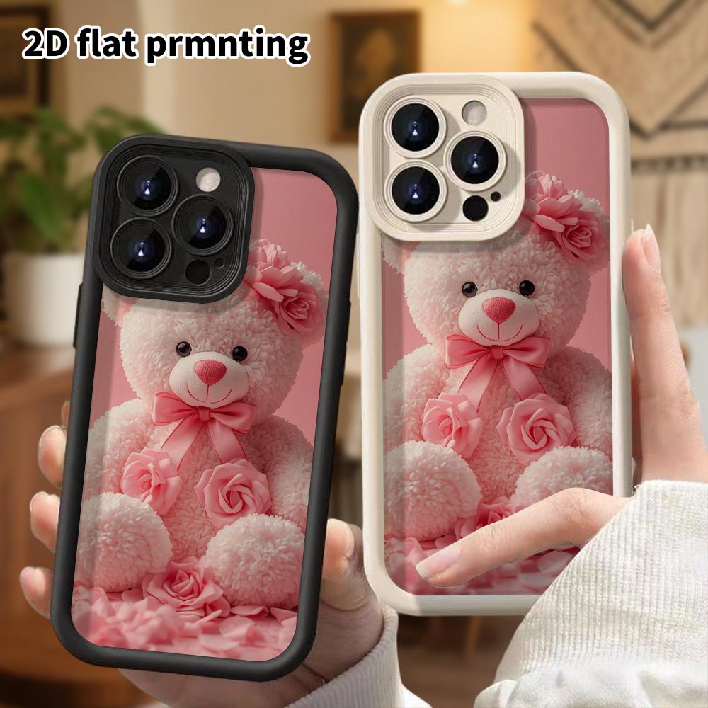 Phone Case: 2D Flat Design Suitable for iPhone 18 17 16 15 14 13 Pro Stepped Protective Case, Rose Decoration, Christmas and Halloween Gift