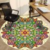 1pc Butterfly MandalaChair Carpet for Office, Indoor Non-Slip Washable Polyester Fiber Carpet, Mat For Office, Machine Washable