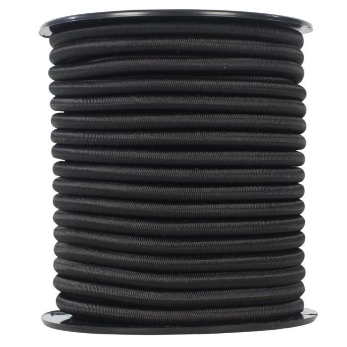 Tendeur élastique en bobine - SHOP-STORY - Ø 6 mm - Noir - 20 mètres