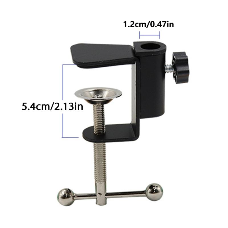 Adjustable Aluminum Alloy Desk Mount Clamp Metal Mic Clamp Holder for Microphone Scissor Arm Lamp Soft Protective Pad